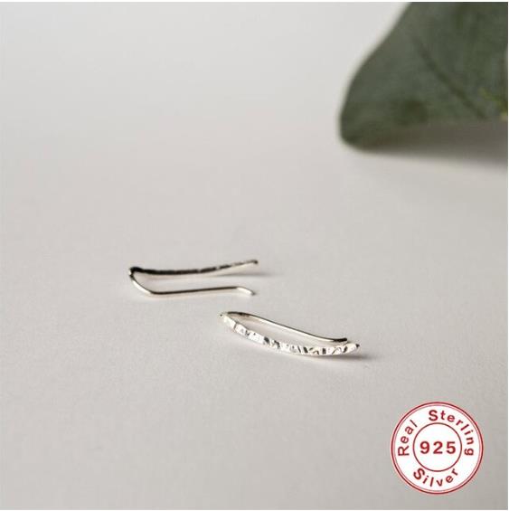 ROXI Minimalist 925 Sterling Silver Earrings Ear Crawlers Wedding Jewelry Trendy Geometric Ear Crawlers Stud Earring Women Gift