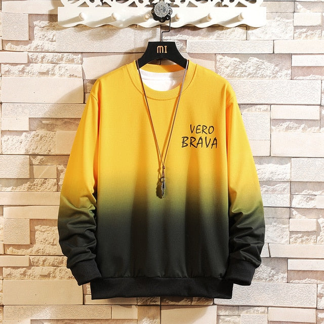 Autumn Spring Black White Tshirt Top Tees Classic Style Brand Fashion Clothes Plus Size M-5XL O NECK Long Sleeve T Shirt Men'S