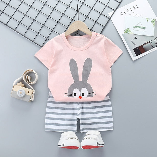 New Boys Outfits 9M-6T Girls Clothes Children's Clothing Suits Top Cotton Pants Suit 2pcs Clothing Sets Kids Clothes 9M24M3T5T6T