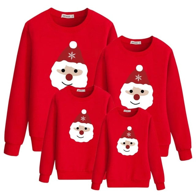 family christmas sweaters father mother daughter son matching outfits look new year kids hoodies clothing mommy and me Clothes