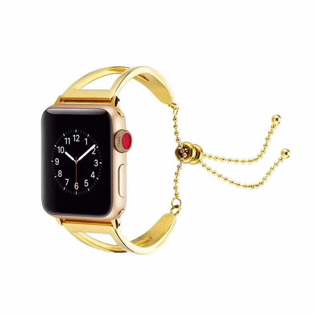Women Jewelry Watchband For Apple Watch Series 6 5 4 44mm 40mm Metal Strap For iWatch 3 2 1 42mm 38mm Band Wrist Belt Bracelet