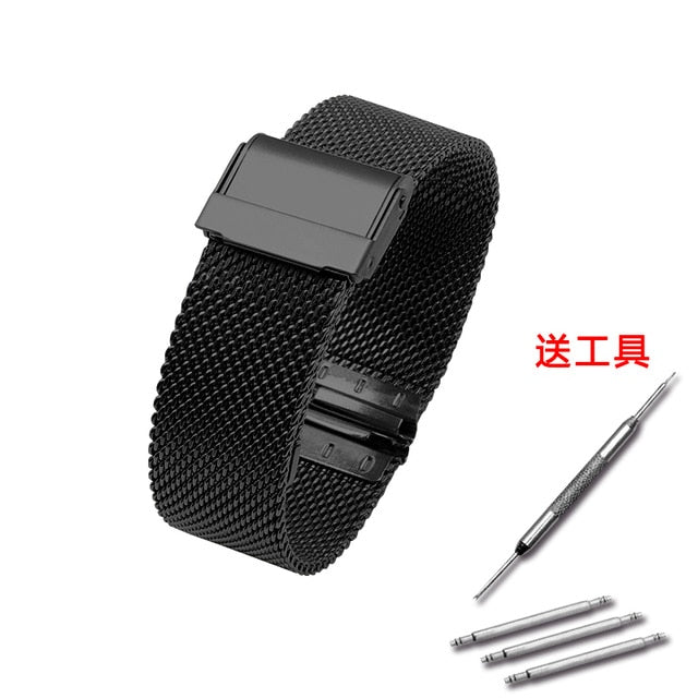 Milanese woven mesh strap strap stainless steel bracelet men and women rose gold tide wristband 12mm-22mm