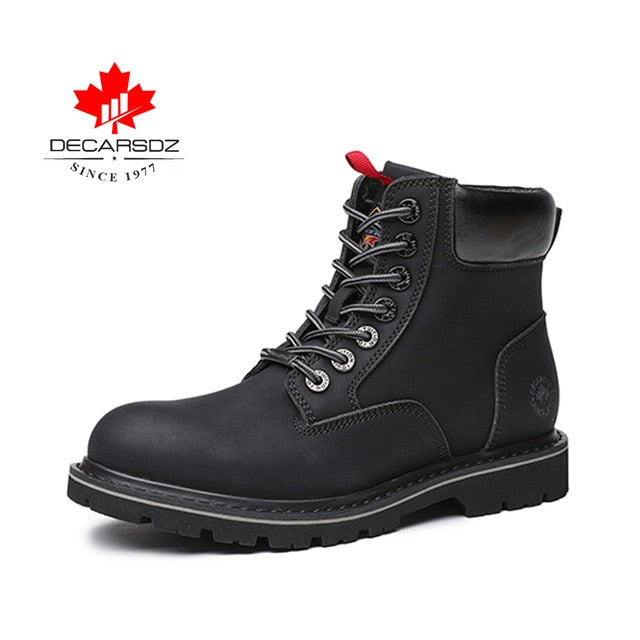 DECARSDZ Retro Classic Boots Men 2020 Autumn & Winter Fashion Men Boots Shoes Men New High Quality Genuine leather Casual Boots