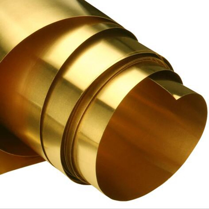 Thick 0.02mm 0.03mm 0.05mm Width 100mm Thin Latten Flitter Gold Sheet Yellow Copper Foil Brass Plate Brass Strip
