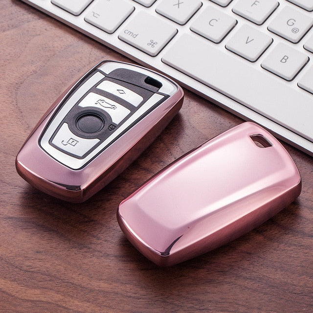 TPU Car Key Case Auto Key Protection Cover For BMW 1/3/5/7 Series X3 X4 M2/3/4 Car Holder Shell Colorful Car-Styling Accessories