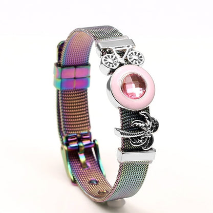 SEIALOY New Stainless Steel Mesh Watch Bracelets For Women Men Couple Lover Golden Unicorn Charm Brands Bracelet Bangle Jewelry