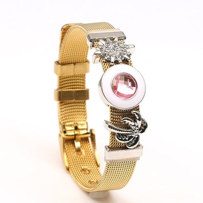 SEIALOY New Stainless Steel Mesh Watch Bracelets For Women Men Couple Lover Golden Unicorn Charm Brands Bracelet Bangle Jewelry
