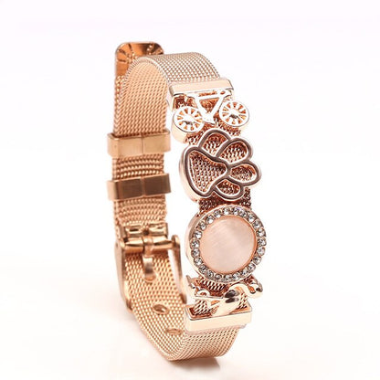 SEIALOY New Stainless Steel Mesh Watch Bracelets For Women Men Couple Lover Golden Unicorn Charm Brands Bracelet Bangle Jewelry