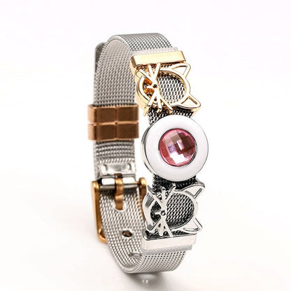 SEIALOY New Stainless Steel Mesh Watch Bracelets For Women Men Couple Lover Golden Unicorn Charm Brands Bracelet Bangle Jewelry