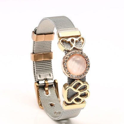 SEIALOY New Stainless Steel Mesh Watch Bracelets For Women Men Couple Lover Golden Unicorn Charm Brands Bracelet Bangle Jewelry