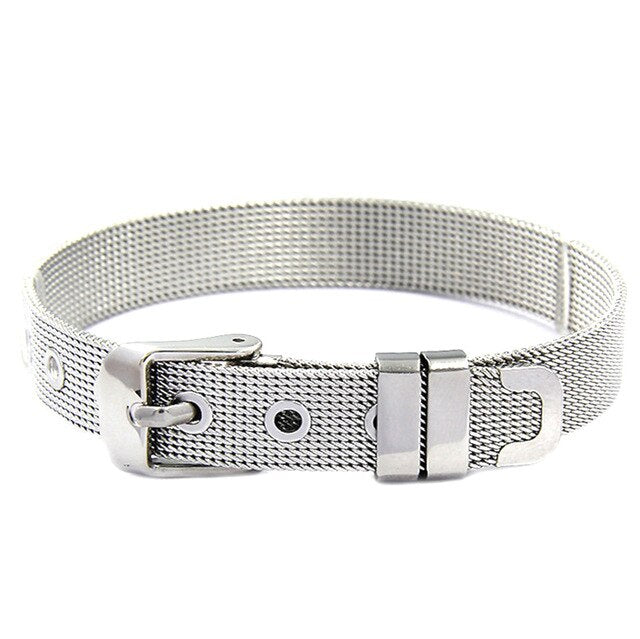 SEIALOY New Stainless Steel Mesh Watch Bracelets For Women Men Couple Lover Golden Unicorn Charm Brands Bracelet Bangle Jewelry