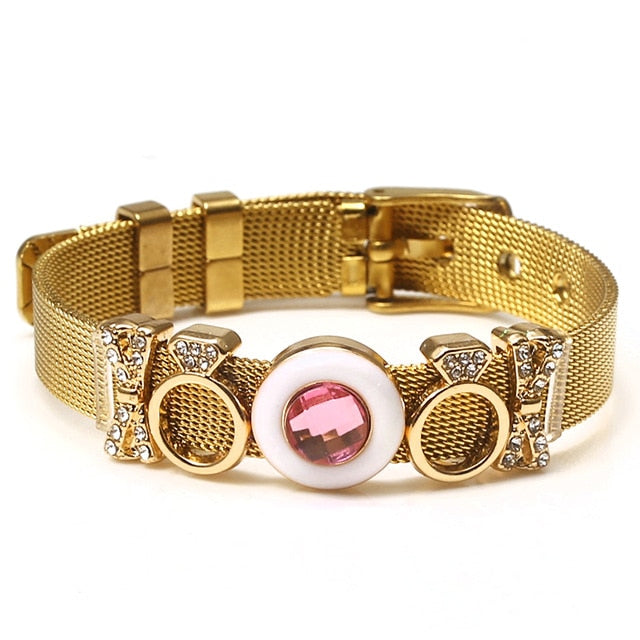 SEIALOY New Stainless Steel Mesh Watch Bracelets For Women Men Couple Lover Golden Unicorn Charm Brands Bracelet Bangle Jewelry