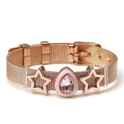 SEIALOY New Stainless Steel Mesh Watch Bracelets For Women Men Couple Lover Golden Unicorn Charm Brands Bracelet Bangle Jewelry