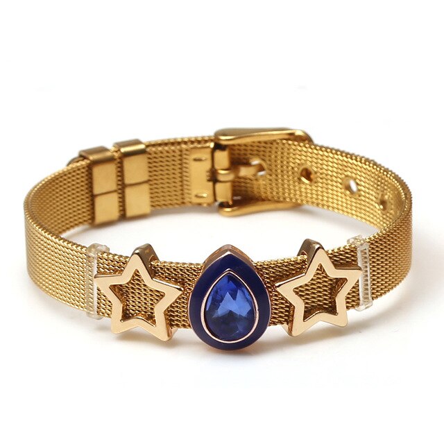SEIALOY New Stainless Steel Mesh Watch Bracelets For Women Men Couple Lover Golden Unicorn Charm Brands Bracelet Bangle Jewelry