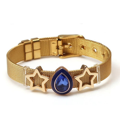 SEIALOY New Stainless Steel Mesh Watch Bracelets For Women Men Couple Lover Golden Unicorn Charm Brands Bracelet Bangle Jewelry