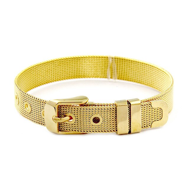 DINGLLY Fashion Stainless Steel Mesh Bracelets For Women Watch Chain Couples Girls Charm Bead Brands Bracelet & Bangles Jewelry