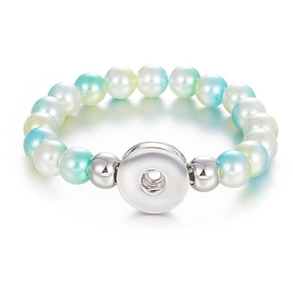 Wholesale Snap Jewelry 18MM Snap Button Bracelets & Bangles Imitation Pearl Beads Charm Bracelet Watches