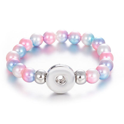 Wholesale Snap Jewelry 18MM Snap Button Bracelets & Bangles Imitation Pearl Beads Charm Bracelet Watches
