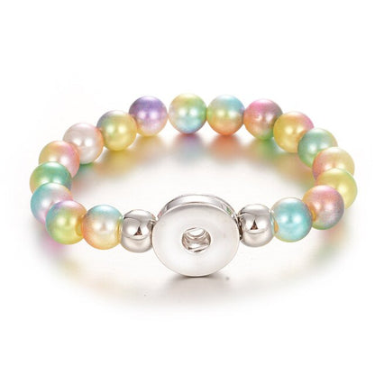 Wholesale Snap Jewelry 18MM Snap Button Bracelets & Bangles Imitation Pearl Beads Charm Bracelet Watches