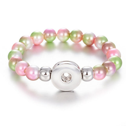 Wholesale Snap Jewelry 18MM Snap Button Bracelets & Bangles Imitation Pearl Beads Charm Bracelet Watches