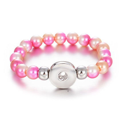 Wholesale Snap Jewelry 18MM Snap Button Bracelets & Bangles Imitation Pearl Beads Charm Bracelet Watches