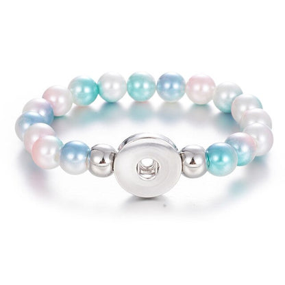 Wholesale Snap Jewelry 18MM Snap Button Bracelets & Bangles Imitation Pearl Beads Charm Bracelet Watches