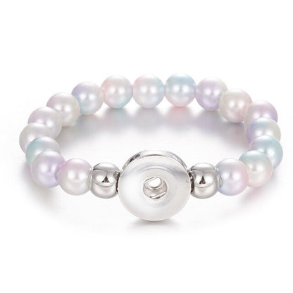 Wholesale Snap Jewelry 18MM Snap Button Bracelets & Bangles Imitation Pearl Beads Charm Bracelet Watches