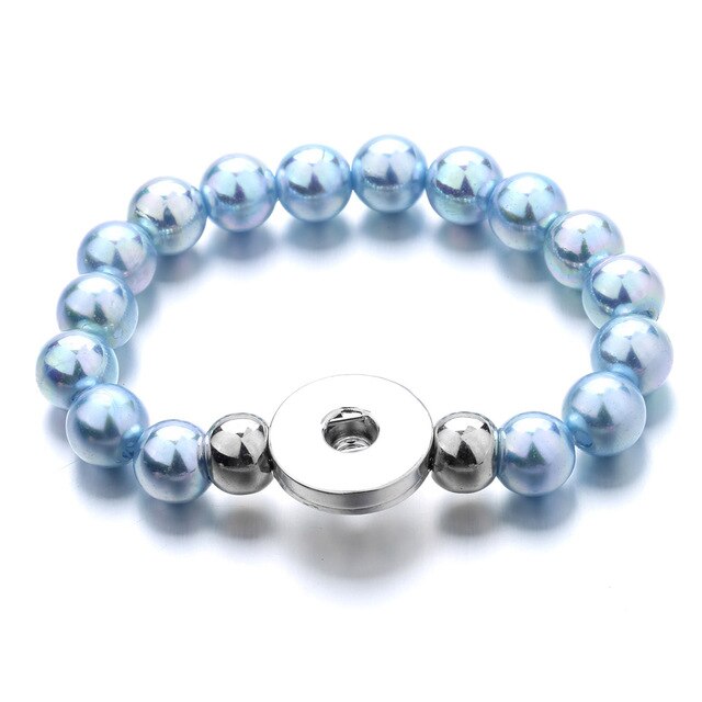 Wholesale Snap Jewelry 18MM Snap Button Bracelets & Bangles Imitation Pearl Beads Charm Bracelet Watches