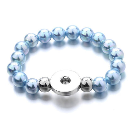 Wholesale Snap Jewelry 18MM Snap Button Bracelets & Bangles Imitation Pearl Beads Charm Bracelet Watches