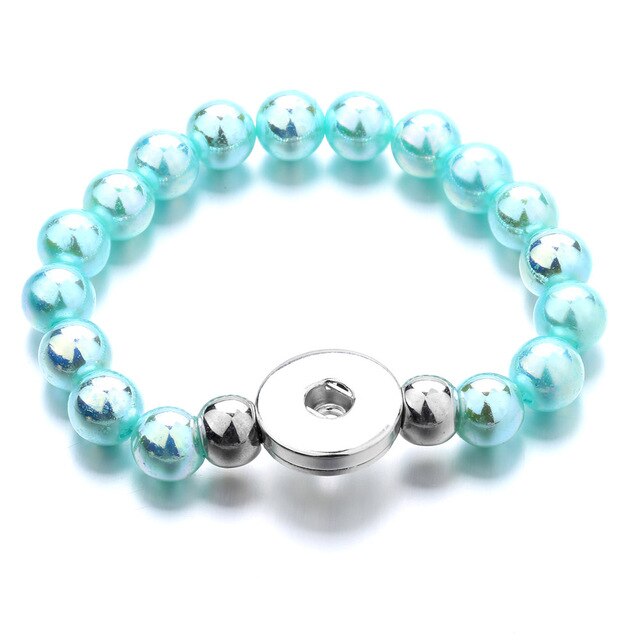 Wholesale Snap Jewelry 18MM Snap Button Bracelets & Bangles Imitation Pearl Beads Charm Bracelet Watches