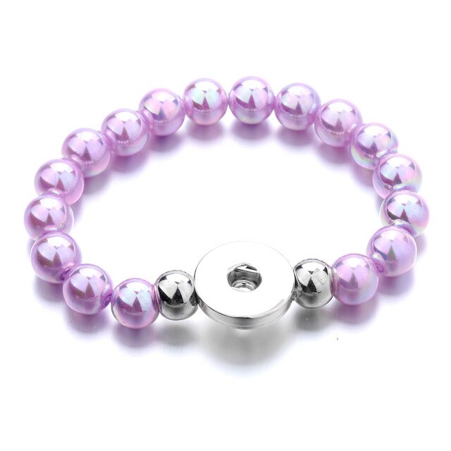 Wholesale Snap Jewelry 18MM Snap Button Bracelets & Bangles Imitation Pearl Beads Charm Bracelet Watches
