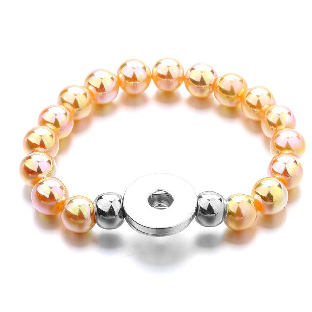 Wholesale Snap Jewelry 18MM Snap Button Bracelets & Bangles Imitation Pearl Beads Charm Bracelet Watches