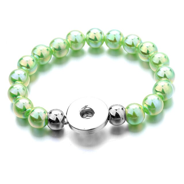 Wholesale Snap Jewelry 18MM Snap Button Bracelets & Bangles Imitation Pearl Beads Charm Bracelet Watches