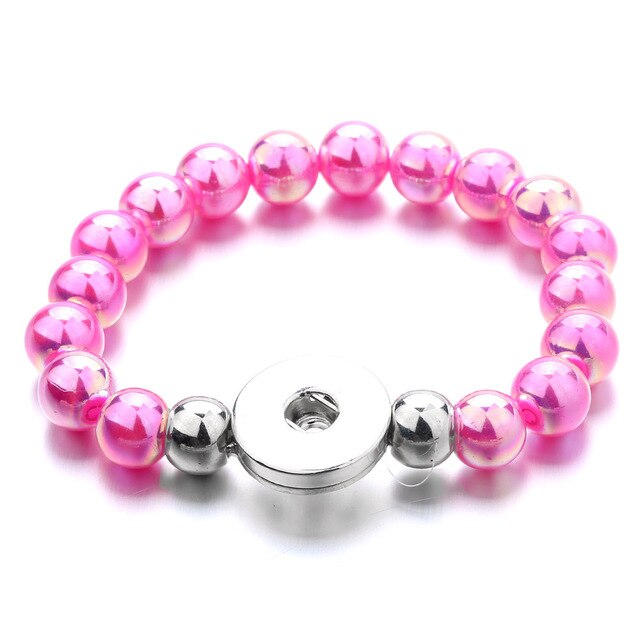 Wholesale Snap Jewelry 18MM Snap Button Bracelets & Bangles Imitation Pearl Beads Charm Bracelet Watches