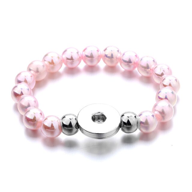 Wholesale Snap Jewelry 18MM Snap Button Bracelets & Bangles Imitation Pearl Beads Charm Bracelet Watches