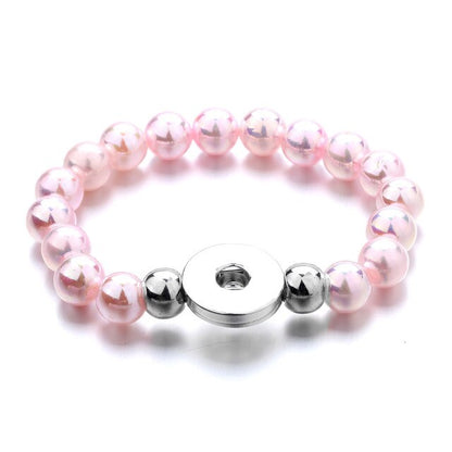 Wholesale Snap Jewelry 18MM Snap Button Bracelets & Bangles Imitation Pearl Beads Charm Bracelet Watches