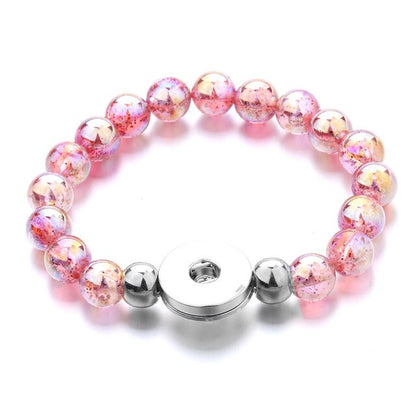 Wholesale Snap Jewelry 18MM Snap Button Bracelets & Bangles Imitation Pearl Beads Charm Bracelet Watches
