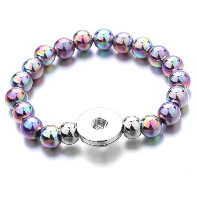 Wholesale Snap Jewelry 18MM Snap Button Bracelets & Bangles Imitation Pearl Beads Charm Bracelet Watches