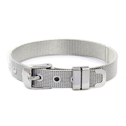 DINGLLY Fashion Stainless Steel Mesh Bracelets For Women Watch Chain Couples Girls Charm Bead Brands Bracelet & Bangles Jewelry