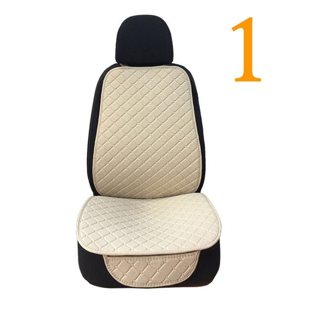 Linen Flax Car Seat Cover Protector Front Seat Back Cushion Pad Mat Auto Front Automotive interior Styling Truck SUV or Van