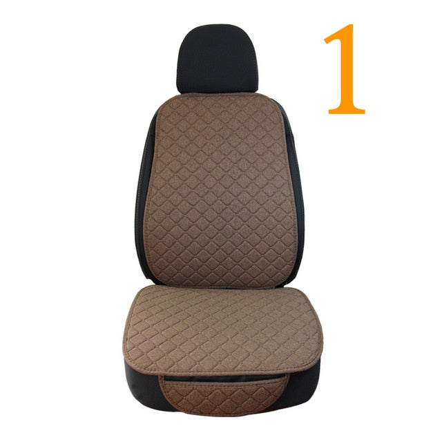 Linen Flax Car Seat Cover Protector Front Seat Back Cushion Pad Mat Auto Front Automotive interior Styling Truck SUV or Van