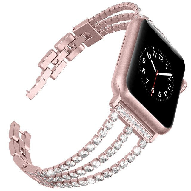 Diamond Strap For Apple Watch Band 40mm 44mm Bling Jewelry Stainless Steel Band Women for iWatch Series 5 4 3 2 1 38mm 42mm