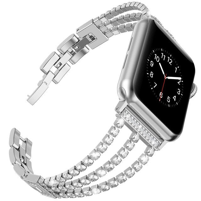 Diamond Strap For Apple Watch Band 40mm 44mm Bling Jewelry Stainless Steel Band Women for iWatch Series 5 4 3 2 1 38mm 42mm