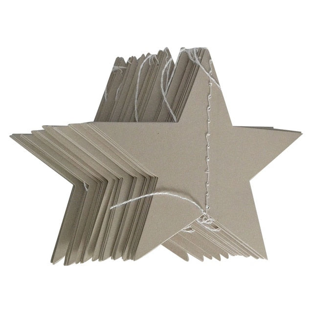 4M Bright Gold Silver Paper Garland Star String Banners Wedding Banner For Party Home Wall Hanging Decoration baby shower favors