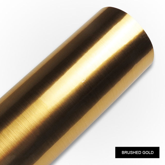 Mirror Sticker Stainless Steel Electric Appliance Metal Brushed Gold Wall Sticker Fridge Self-adhesive Film Refurbished Stickers