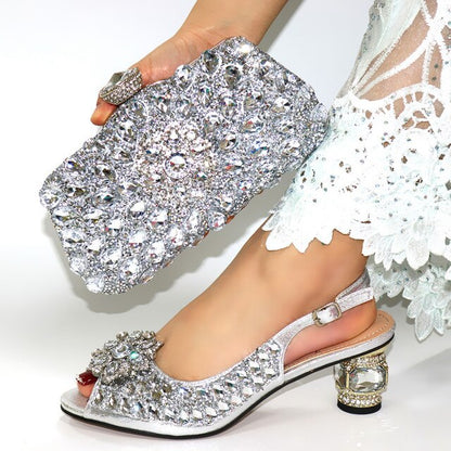 doershow good price Italian Shoes and Bag Set African Wedding Shoe and Bag set Italy Shoe and Handbag Summer Set Women!HLO1-28