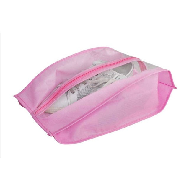 Portable Travel Supplies Organizer Shoes Storage Bag PVC Waterproof Dustproof Hanging Save Closet Rack Hangers J2Y