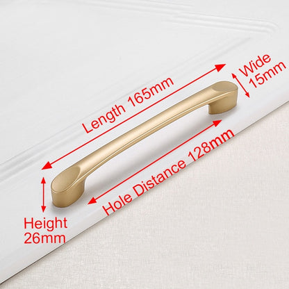 KAK European Style Matte Gold Cabinet Handles Solid Aluminum Alloy Kitchen Cupboard Pulls Drawer Knobs Furniture Handle Hardware