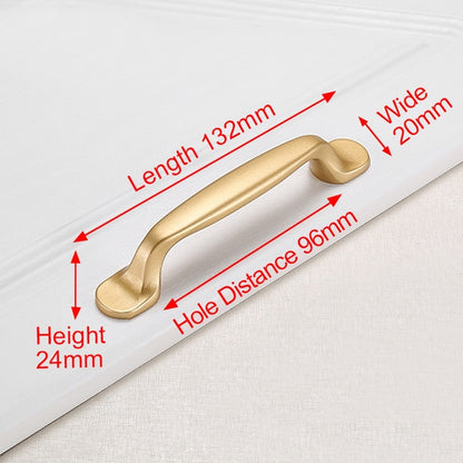 KAK European Style Matte Gold Cabinet Handles Solid Aluminum Alloy Kitchen Cupboard Pulls Drawer Knobs Furniture Handle Hardware