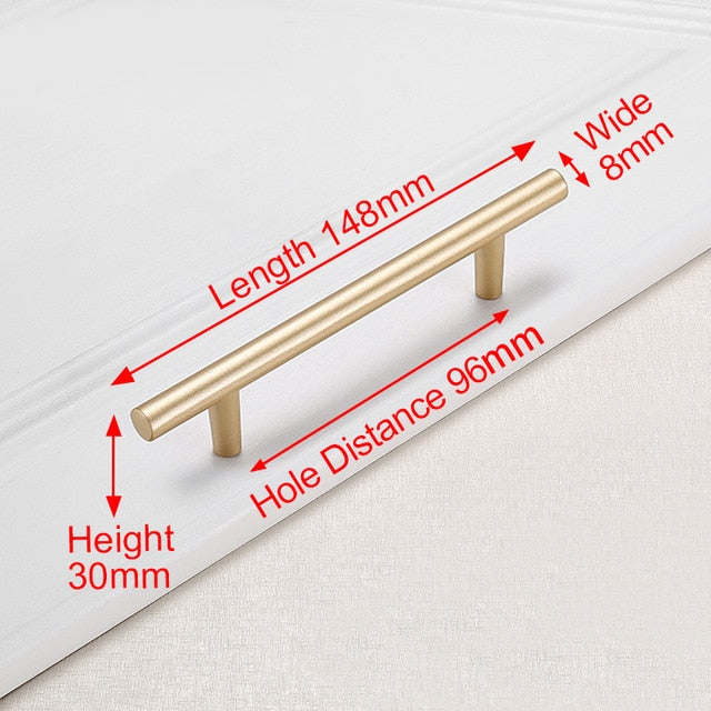 KAK European Style Matte Gold Cabinet Handles Solid Aluminum Alloy Kitchen Cupboard Pulls Drawer Knobs Furniture Handle Hardware